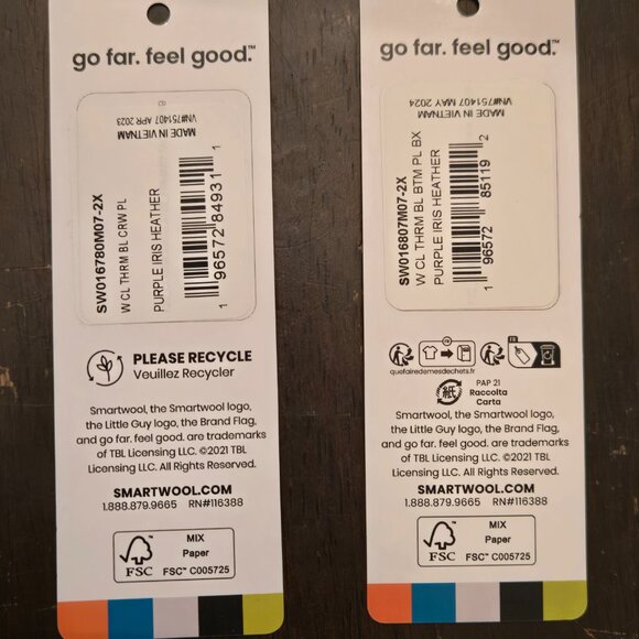 Smartwool 100% Merino TOP 2XL, 250 gsm, Purple Iris Heather NWOT - Picture 12 of 14